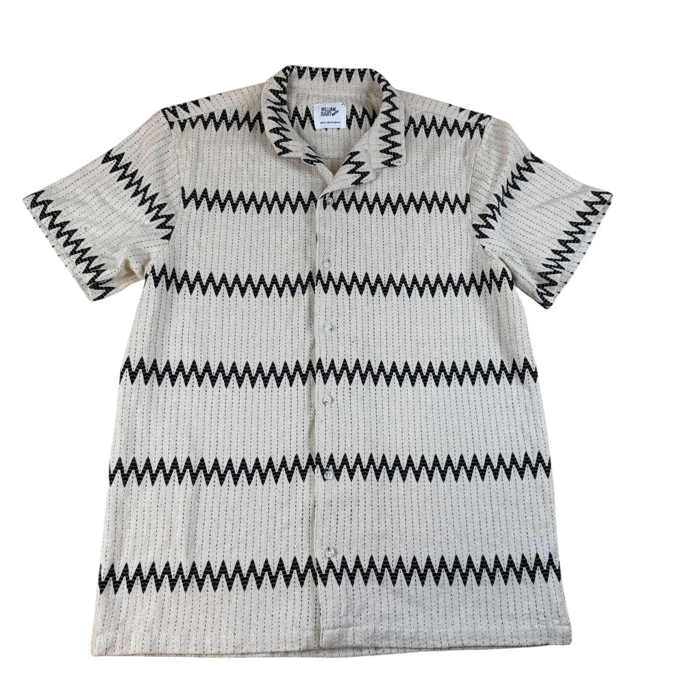 William Rast XL Knit Shirt Boho Chevron Cotton Blend Textured Zigzag